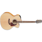 Takamine GJ72CE NAT Jumbo with cutaway, solid spruce top, flame maple back and sides, gold hardware, natural gloss finish and TK-40D electronics